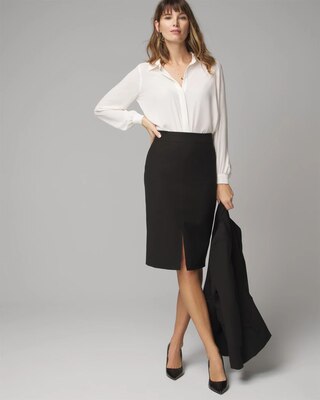 Women s Comfort Stretch Pencil Skirt in Black Size 18 White House Black Market